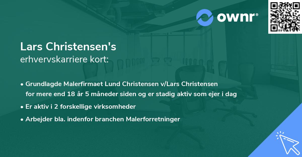 Lars Christensen's erhvervskarriere kort