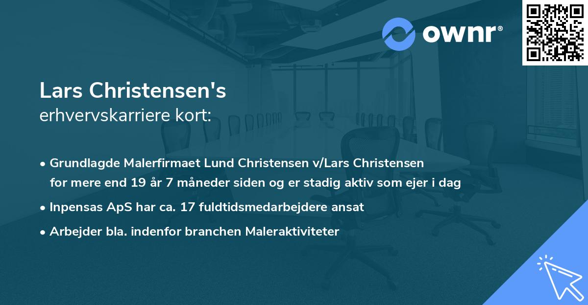 Lars Christensen's erhvervskarriere kort