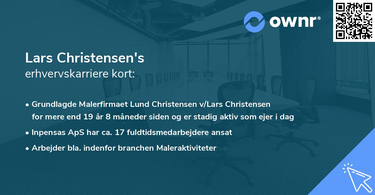 Lars Christensen's erhvervskarriere kort