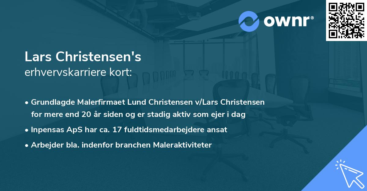 Lars Christensen's erhvervskarriere kort