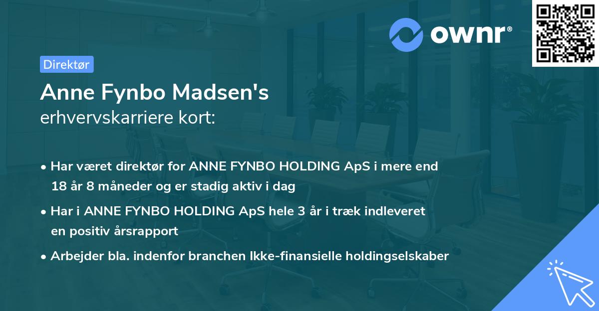 Anne Fynbo Madsen's erhvervskarriere kort