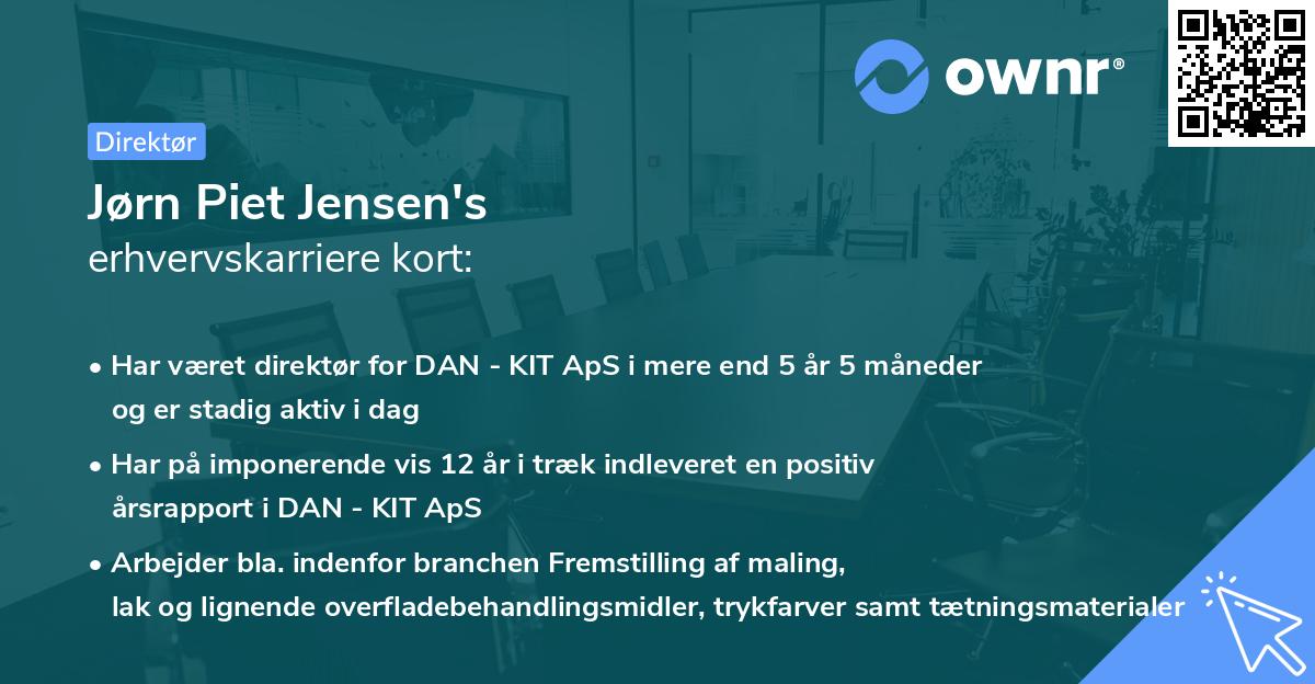 Jørn Piet Jensen's erhvervskarriere kort