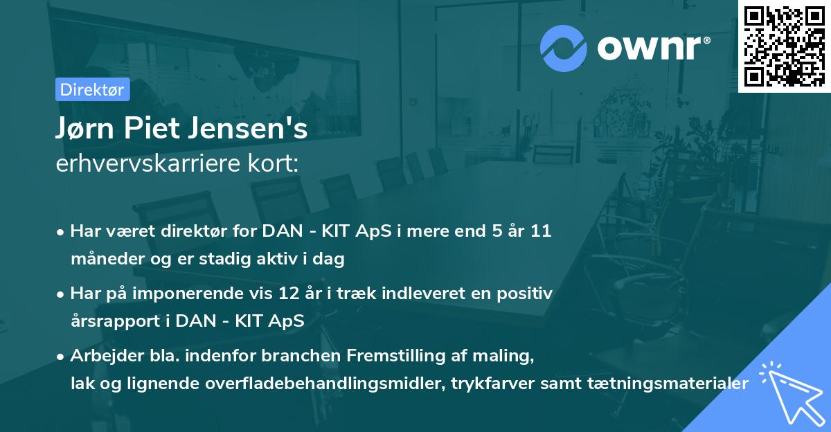 Jørn Piet Jensen's erhvervskarriere kort