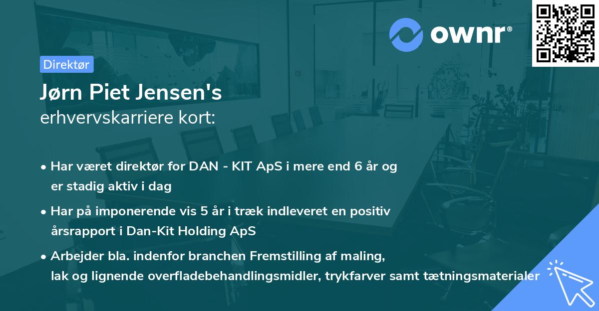 Jørn Piet Jensen's erhvervskarriere kort