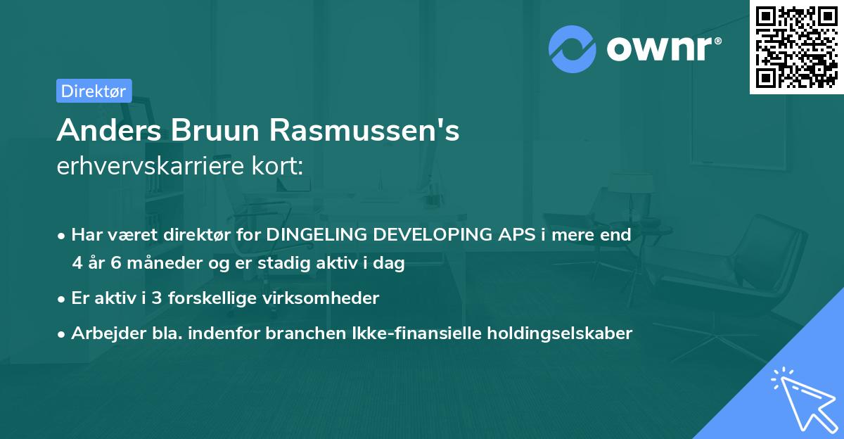 Anders Bruun Rasmussen's erhvervskarriere kort