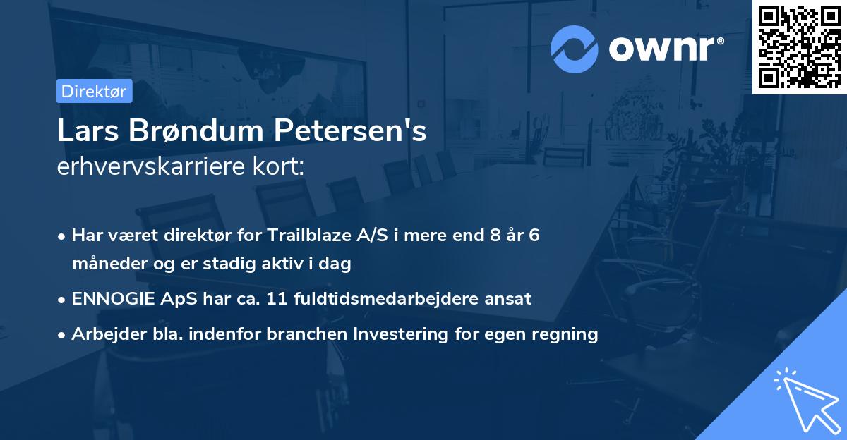 Lars Brøndum Petersen's erhvervskarriere kort