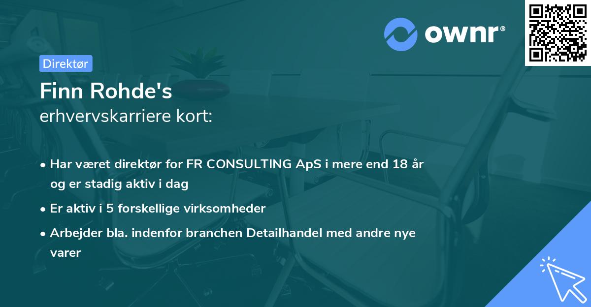 Finn Rohde's erhvervskarriere kort
