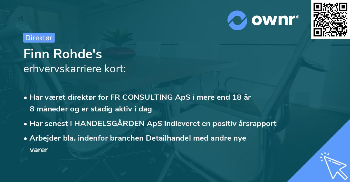 Finn Rohde's erhvervskarriere kort