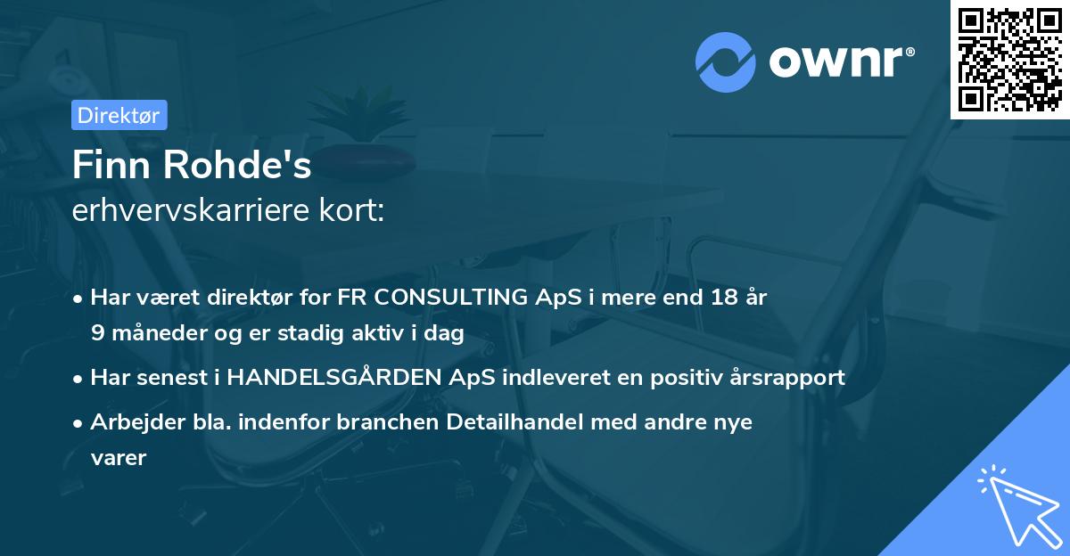 Finn Rohde's erhvervskarriere kort