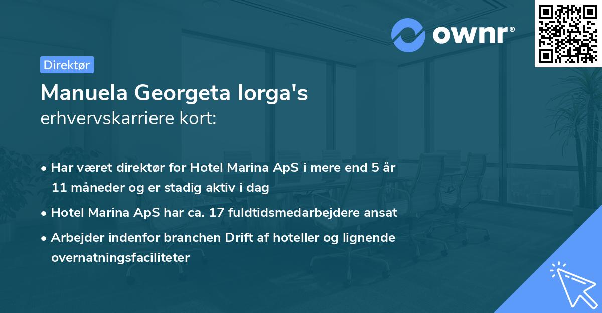 Manuela Georgeta Iorga's erhvervskarriere kort