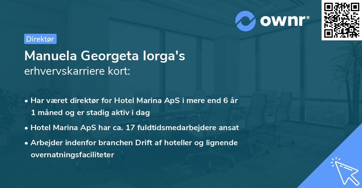 Manuela Georgeta Iorga's erhvervskarriere kort