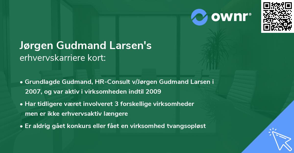 Jørgen Gudmand Larsen's erhvervskarriere kort