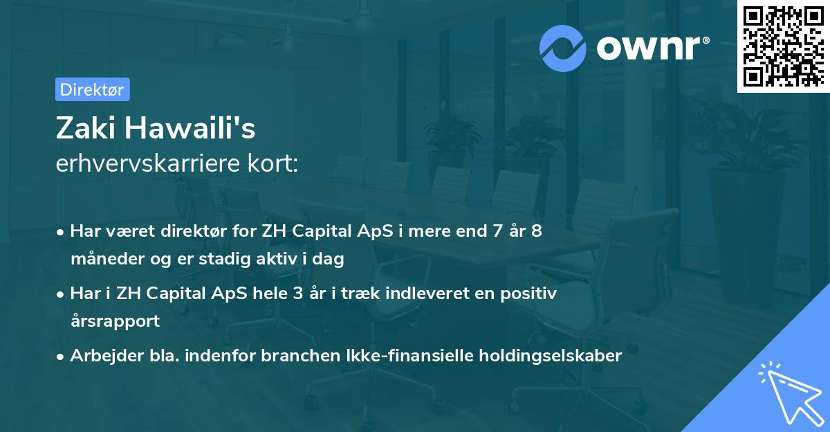 Zaki Hawaili's erhvervskarriere kort