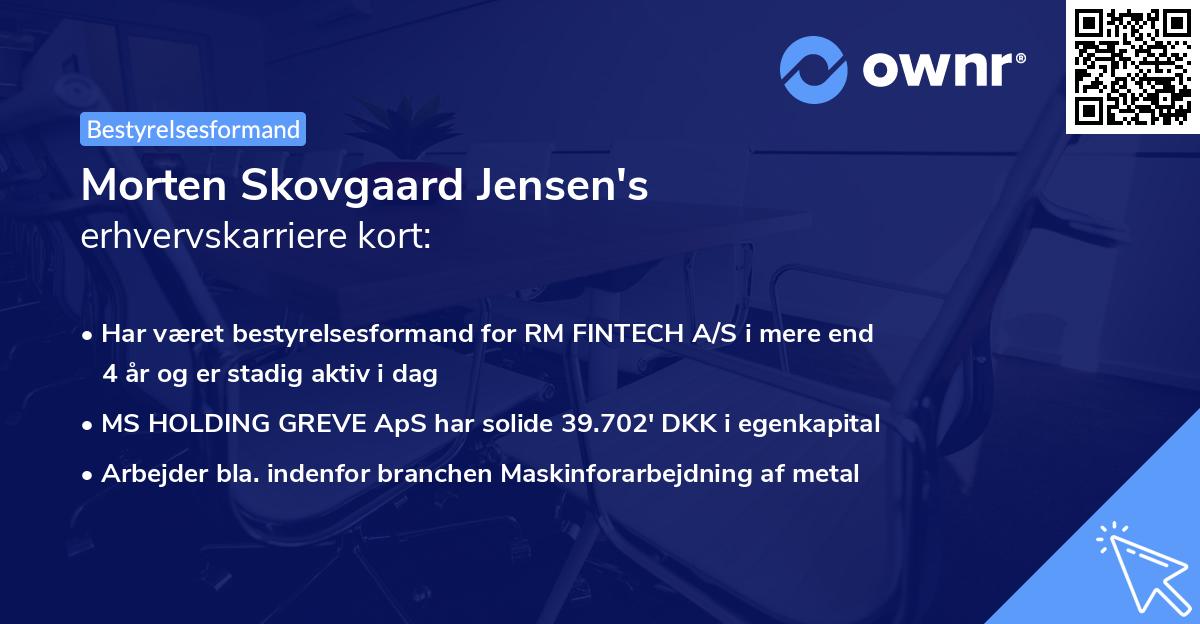 Morten Skovgaard Jensen's erhvervskarriere kort