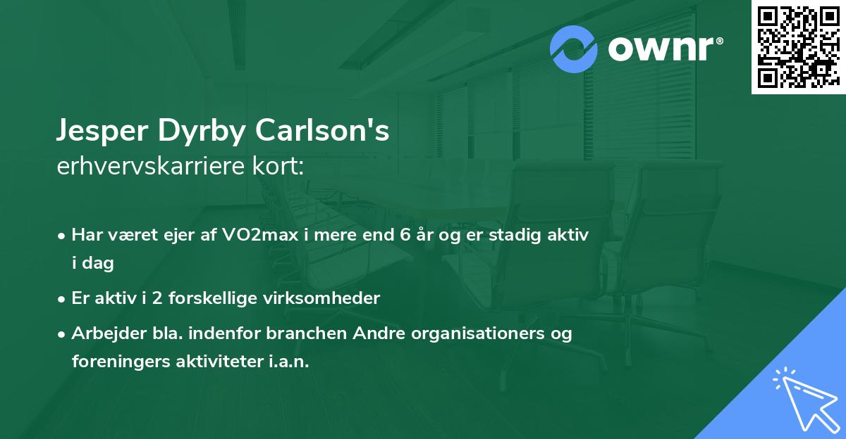 Jesper Dyrby Carlson's erhvervskarriere kort