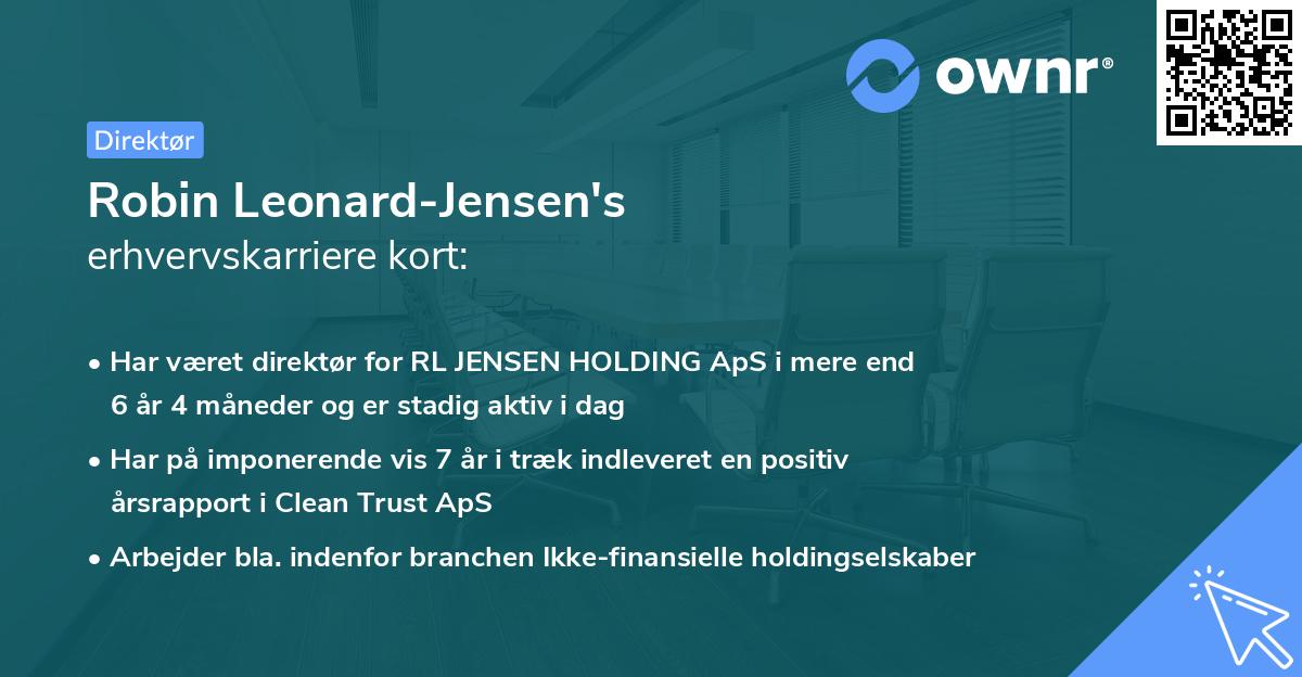 Robin Leonard-Jensen's erhvervskarriere kort