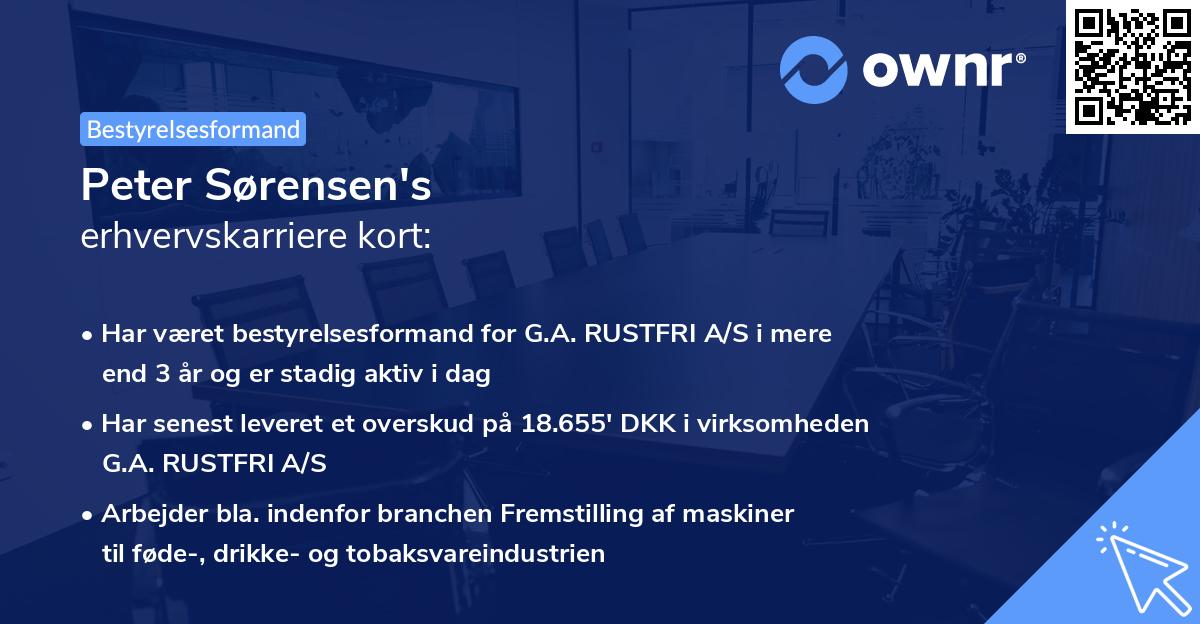 Peter Sørensen's erhvervskarriere kort