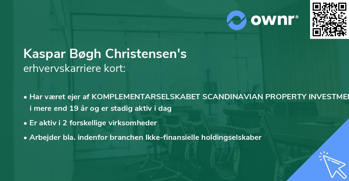 Kaspar Bøgh Christensen's erhvervskarriere kort