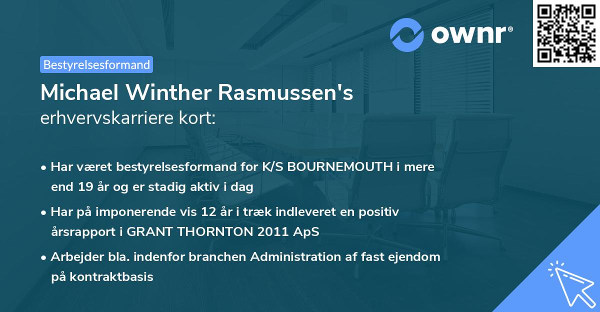 Michael Winther Rasmussen's erhvervskarriere kort