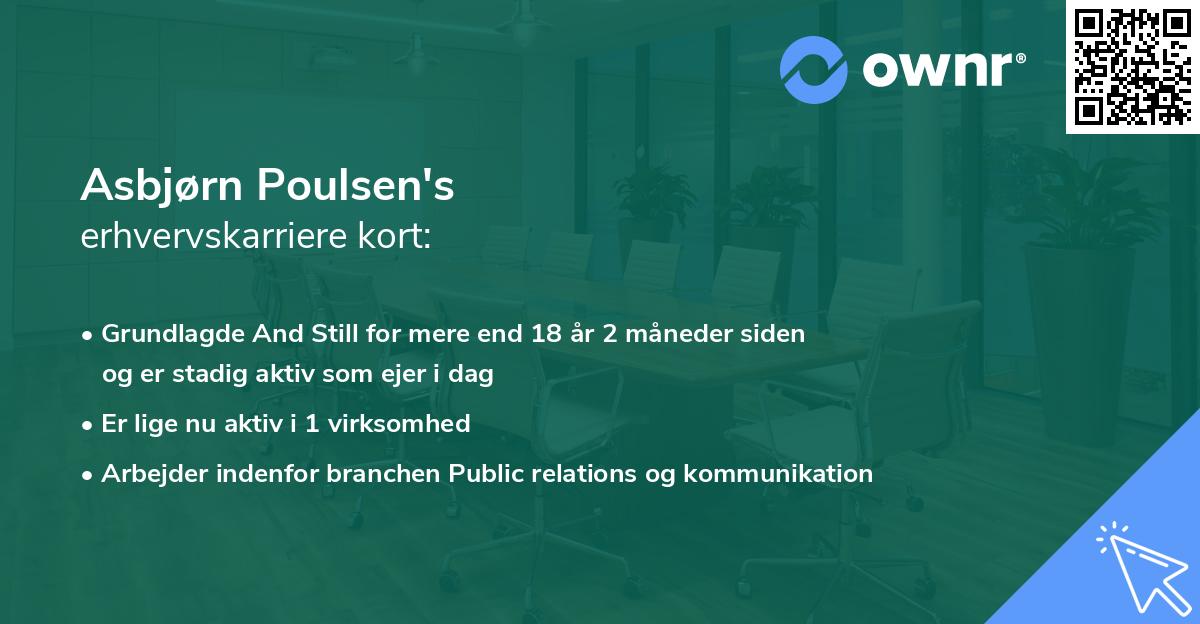 Asbjørn Poulsen's erhvervskarriere kort
