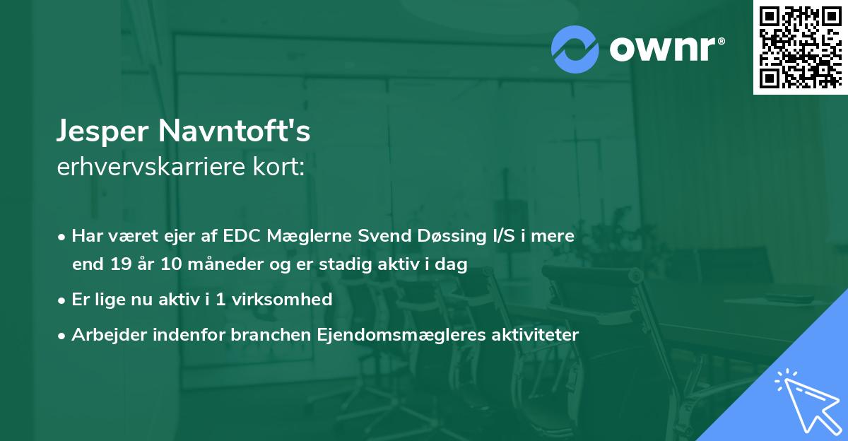 Jesper Navntoft's erhvervskarriere kort