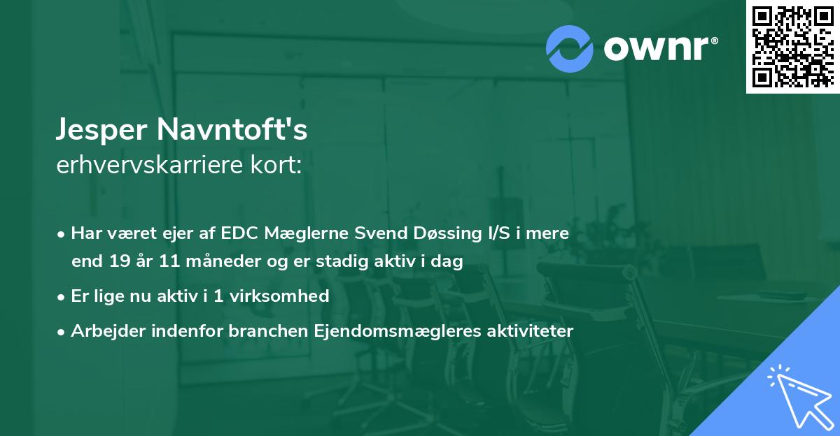Jesper Navntoft's erhvervskarriere kort