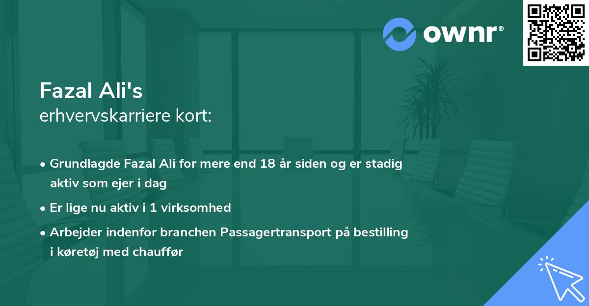 Fazal Ali's erhvervskarriere kort