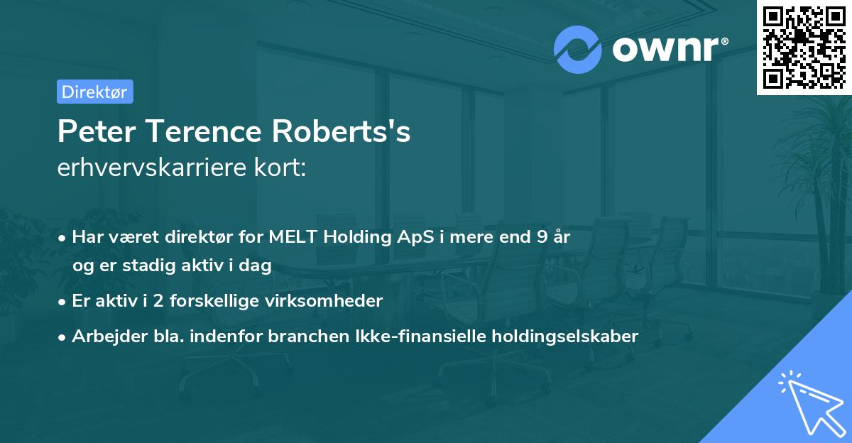 Peter Terence Roberts's erhvervskarriere kort