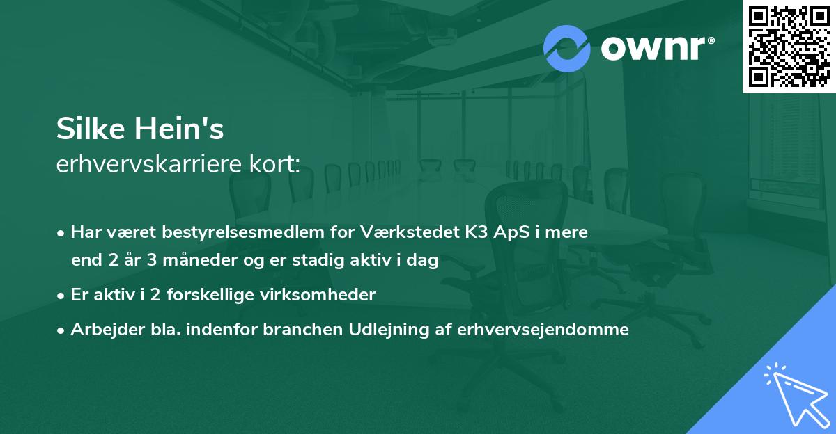 Silke Hein's erhvervskarriere kort