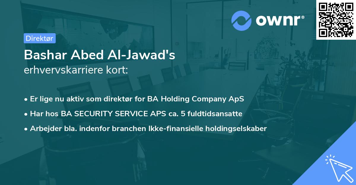 Bashar Abed Al-Jawad's erhvervskarriere kort