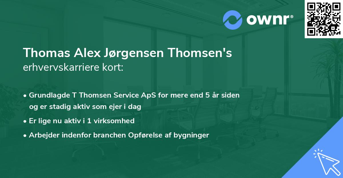 Thomas Alex Jørgensen Thomsen's erhvervskarriere kort