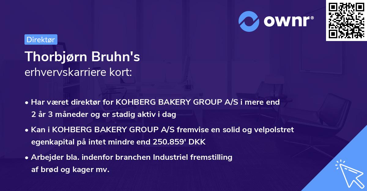 Thorbjørn Bruhn's erhvervskarriere kort