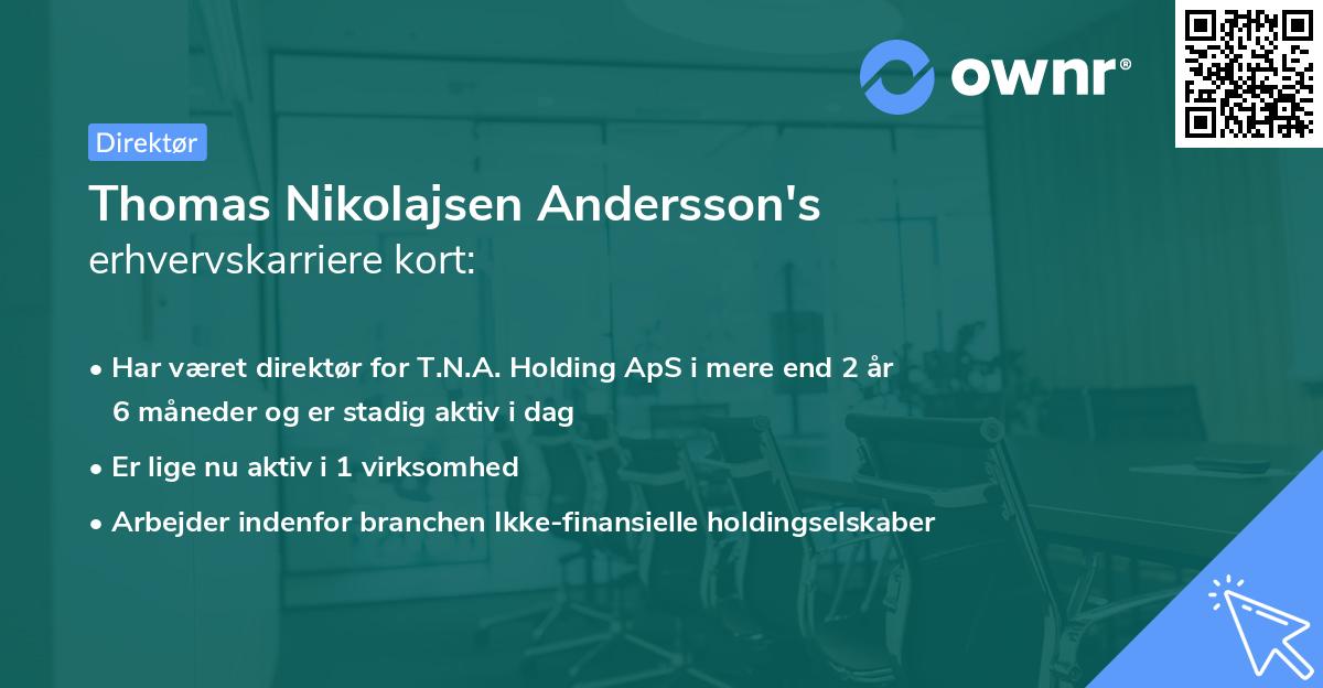 Thomas Nikolajsen Andersson's erhvervskarriere kort