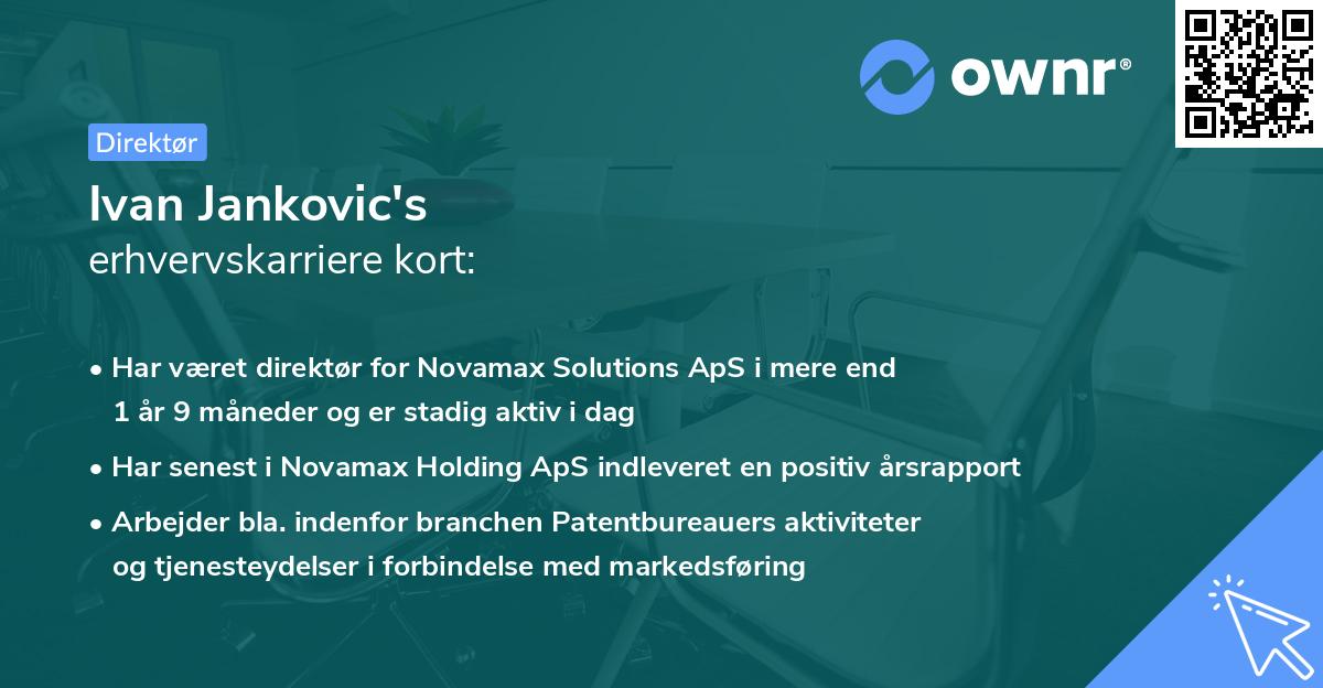 Ivan Jankovic's erhvervskarriere kort