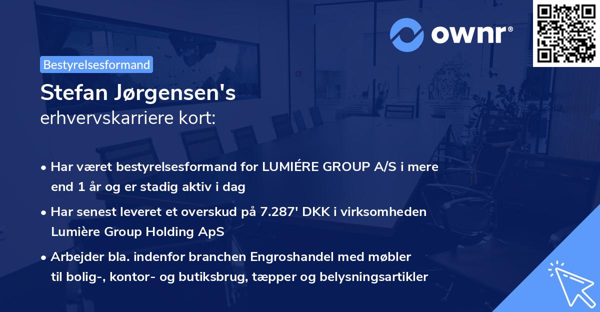 Stefan Jørgensen's erhvervskarriere kort