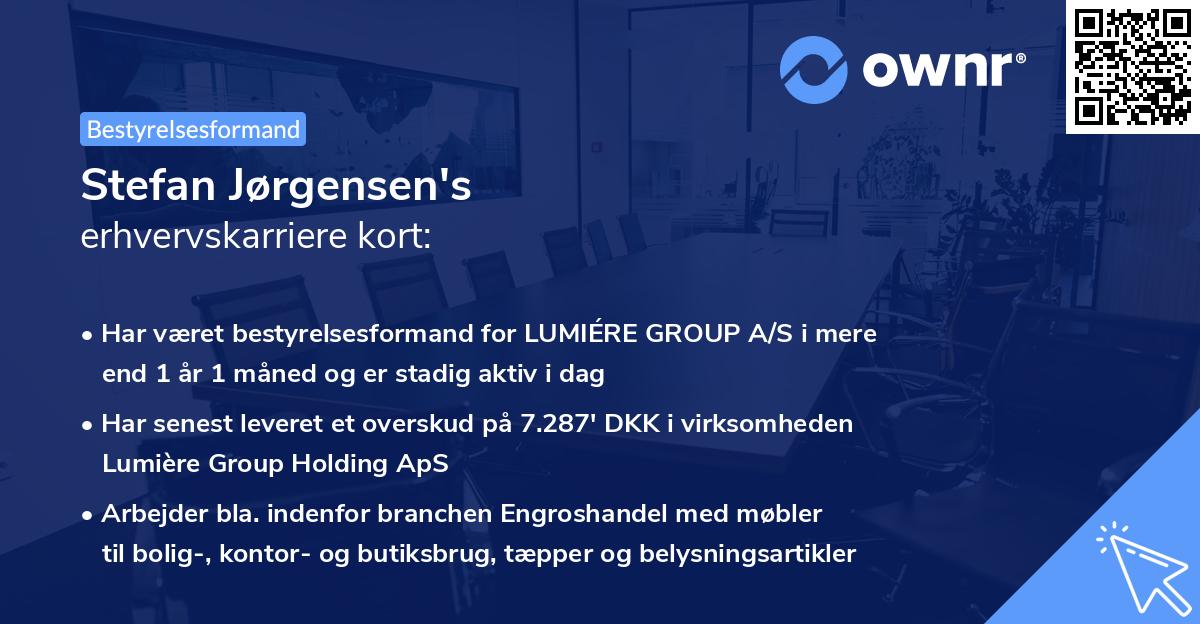 Stefan Jørgensen's erhvervskarriere kort
