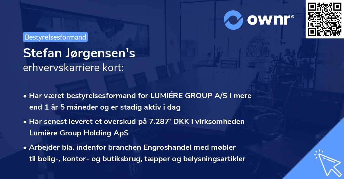 Stefan Jørgensen's erhvervskarriere kort