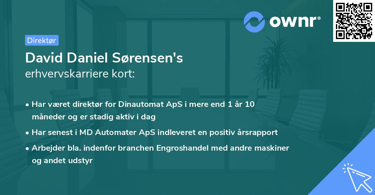 David Daniel Sørensen's erhvervskarriere kort