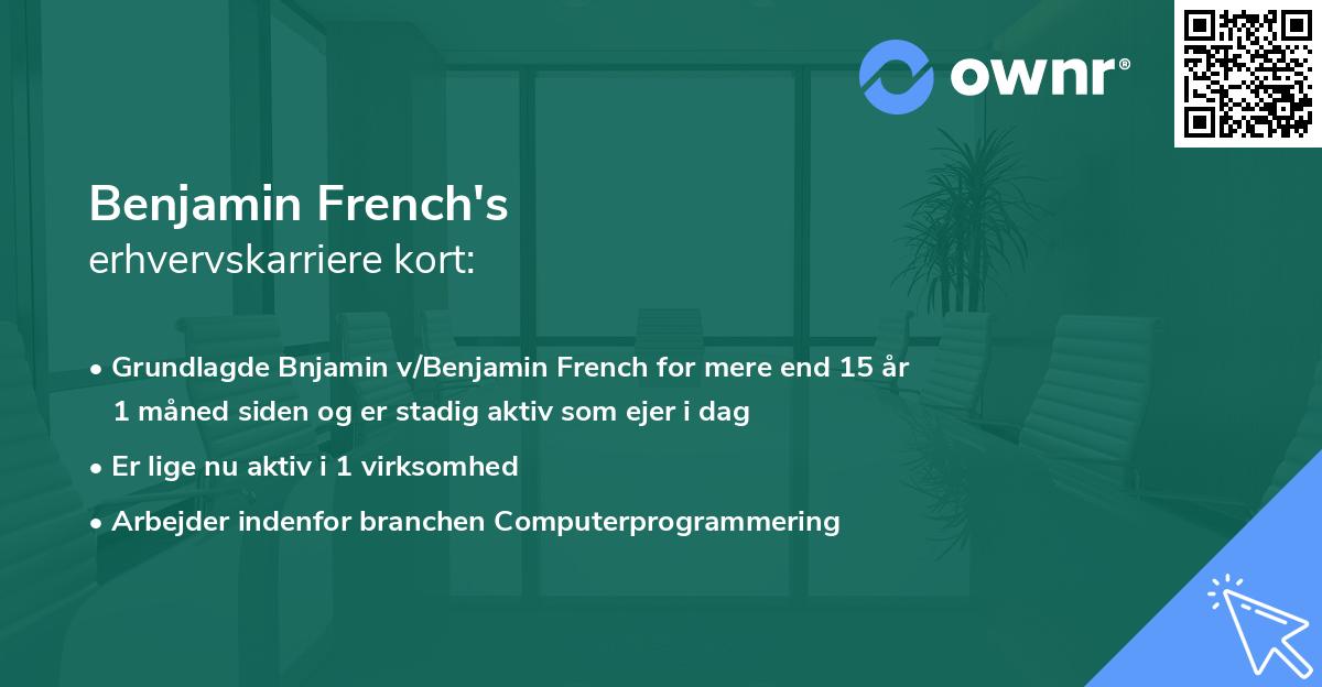Benjamin French's erhvervskarriere kort