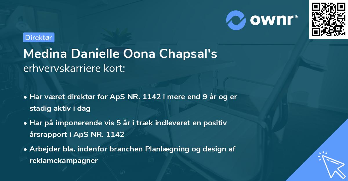 Medina Danielle Oona Chapsal's erhvervskarriere kort