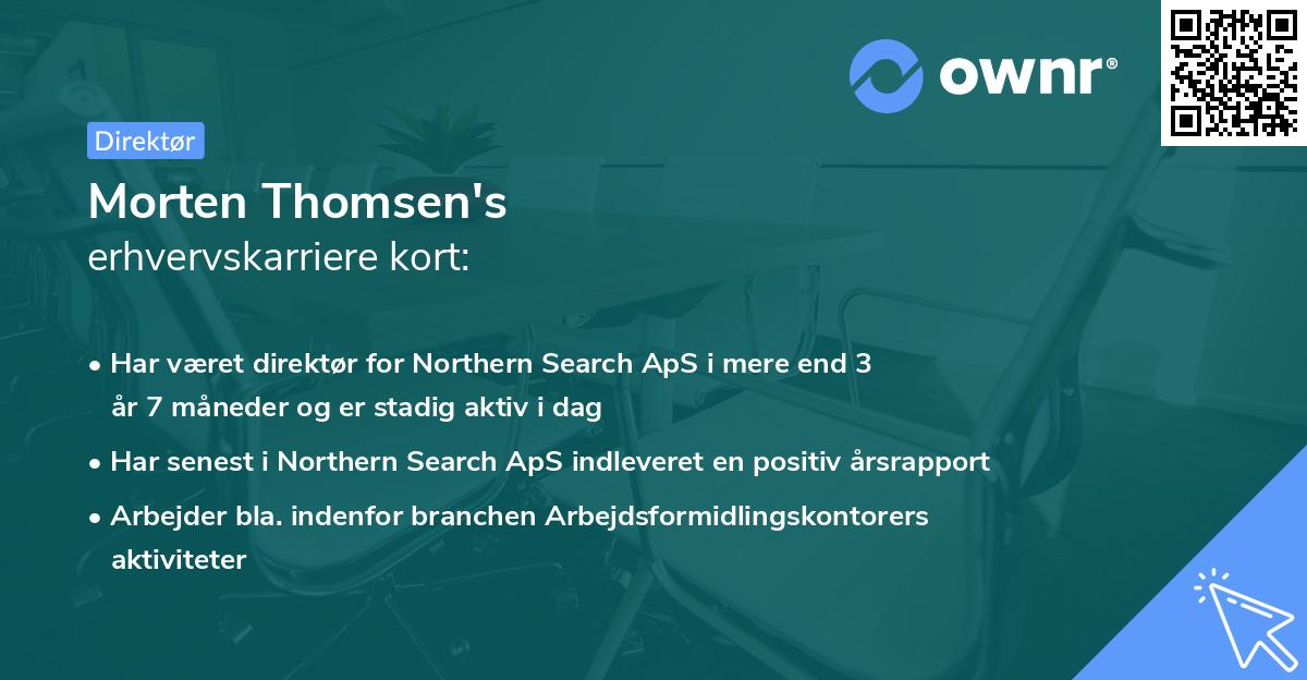 Morten Thomsen's erhvervskarriere kort