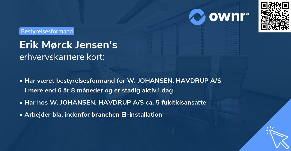 Erik Mørck Jensen's erhvervskarriere kort