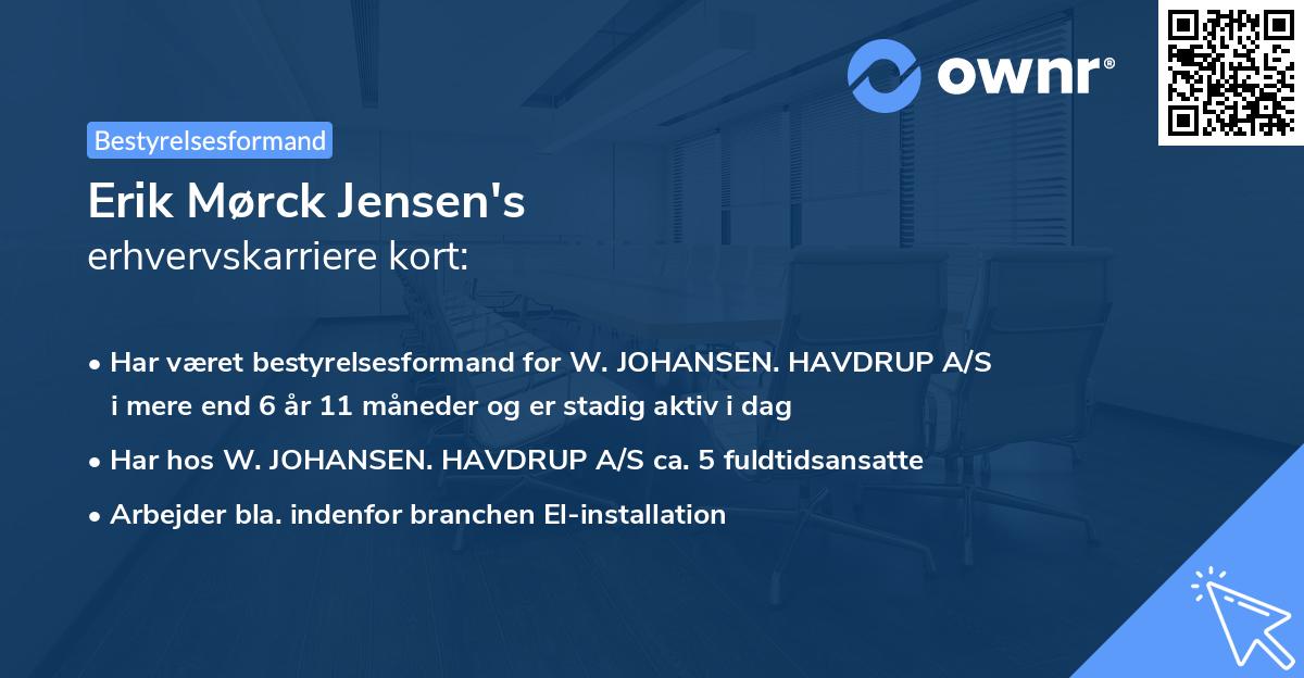 Erik Mørck Jensen's erhvervskarriere kort