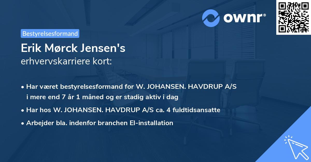 Erik Mørck Jensen's erhvervskarriere kort