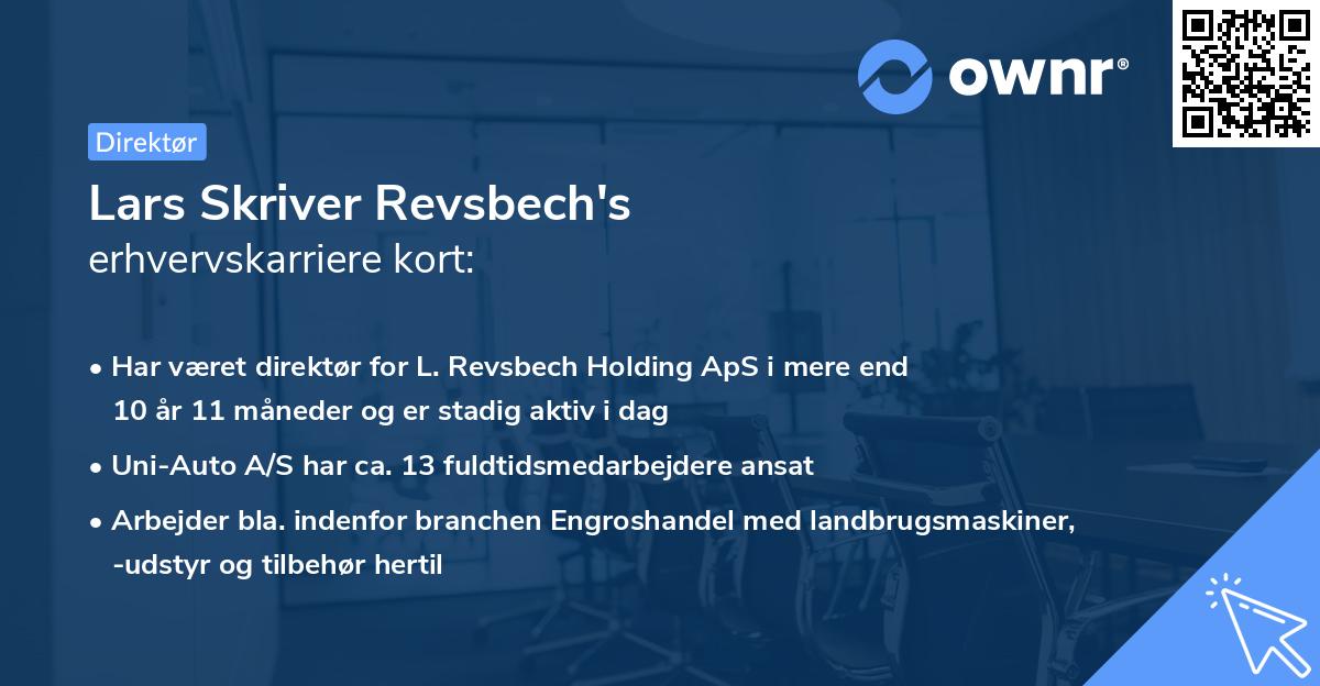 Lars Skriver Revsbech's erhvervskarriere kort