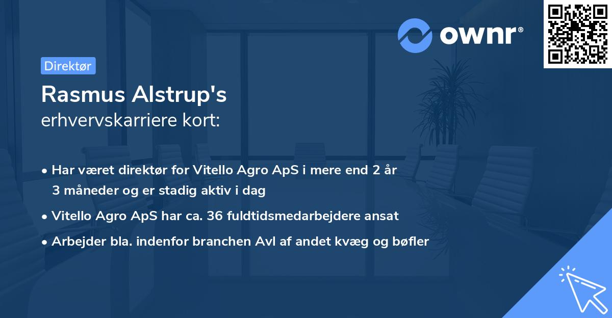 Rasmus Alstrup's erhvervskarriere kort