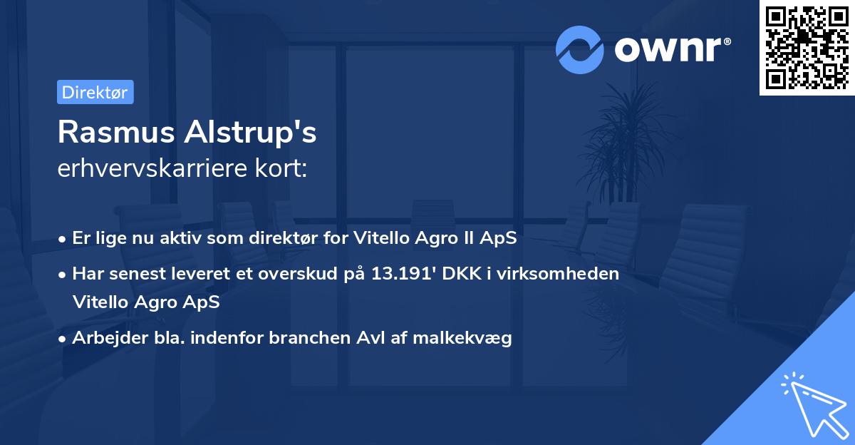 Rasmus Alstrup's erhvervskarriere kort