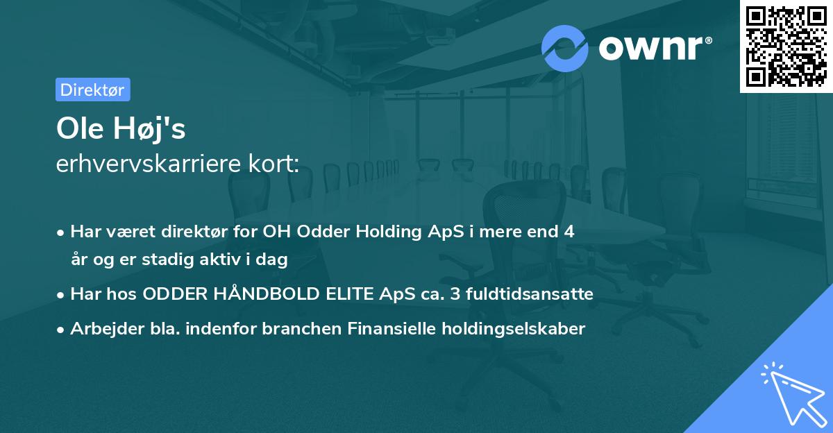 Ole Høj's erhvervskarriere kort