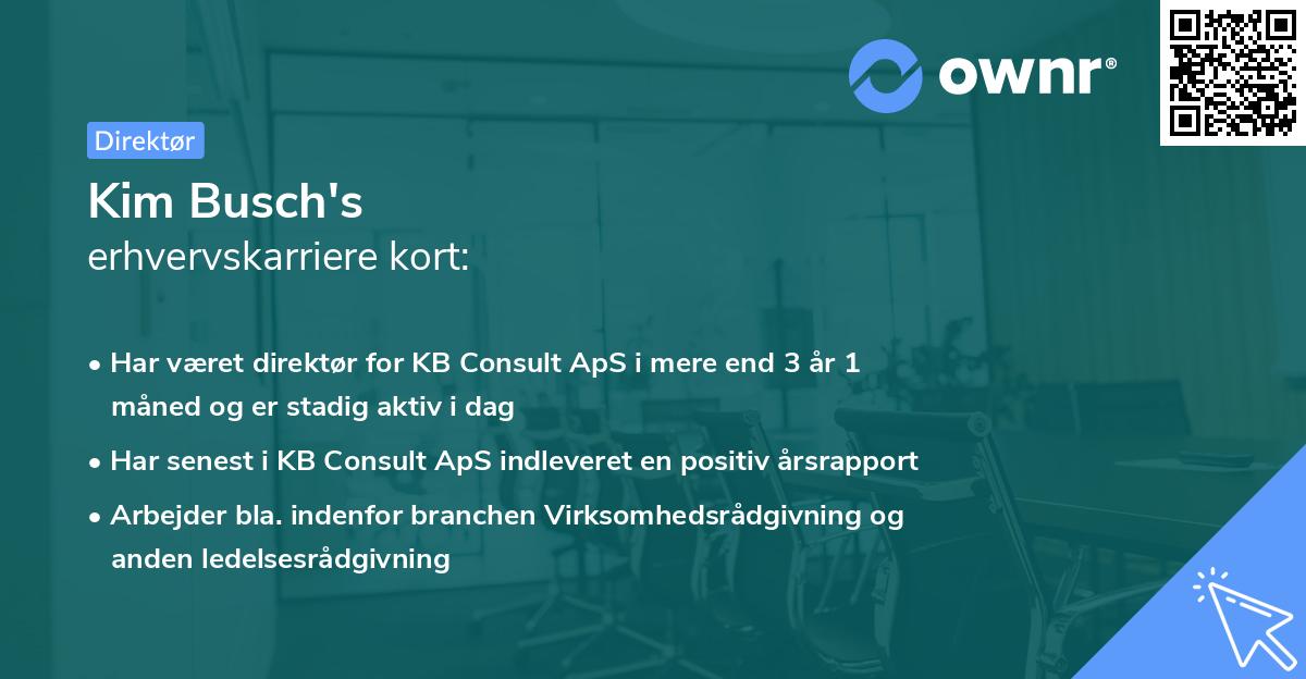 Kim Busch's erhvervskarriere kort