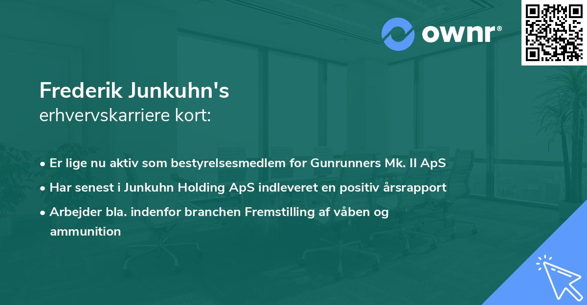Frederik Junkuhn's erhvervskarriere kort